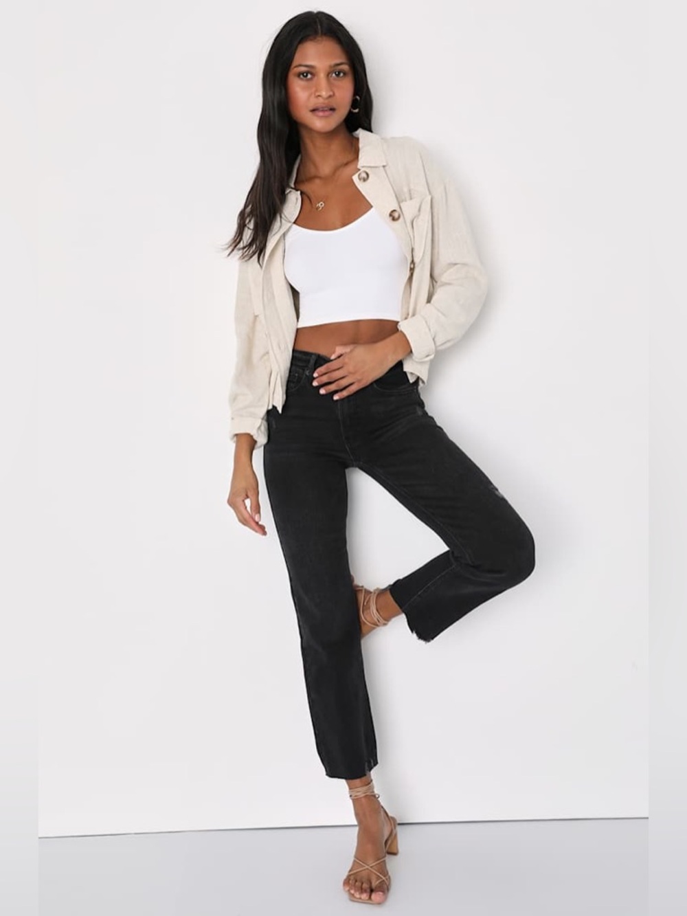 Lulus Everyday Enjoyment Beige Lightweight Linen Jacket